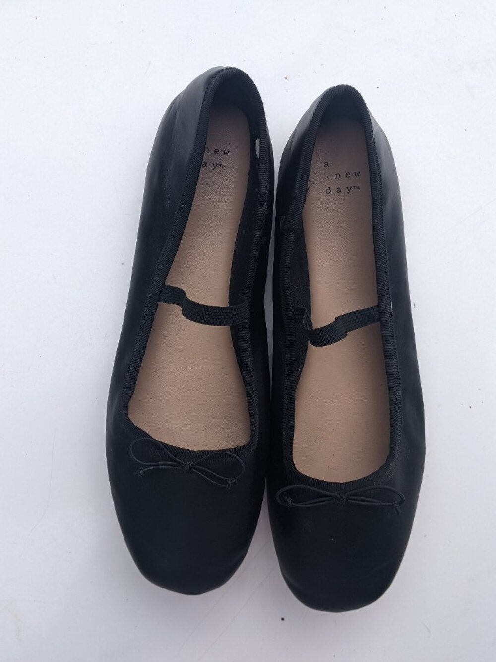 A New Day Black Ballet Flats With Added Strap